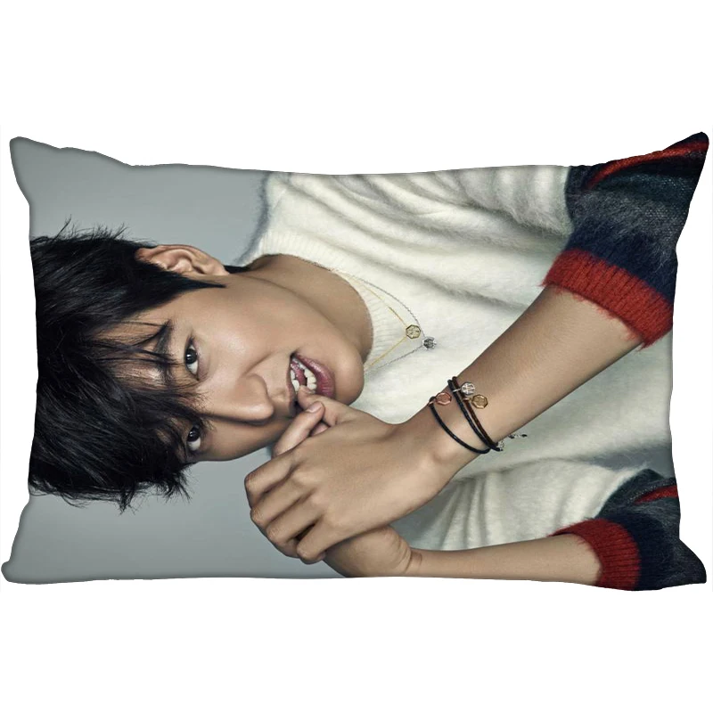 Hot Lee Min Ho Printed Satin Pillowcases Two sides Standard Silk Soft Rectangle zipper pillowcover More size Custom LOGO - Цвет: 8