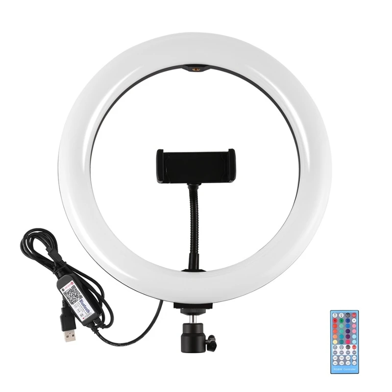 PULUZ 10 2 дюймов USB RGBW затемненный светодиодный кольцевой светильник Vlogging для