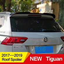 Применение для Volkswagen new Tiguan, спойлеры на крышу кабины 18 19 лет глянцевое углеродное волокно для заполнения полостей/frp зад крыш крылатых votex аксессуары для стайлинга