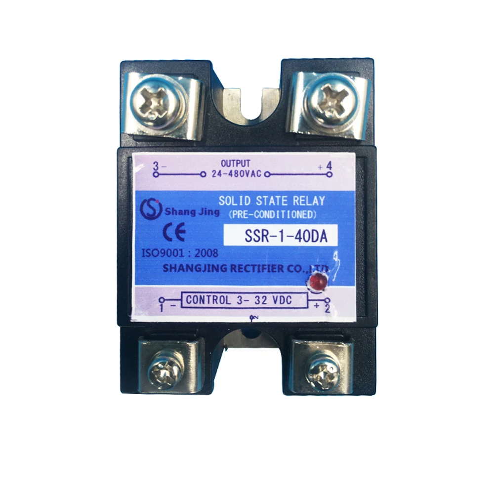 

2019 most ideal CE approval single phase solid state relay industy class DC-AC SSR 10A 25A 40A input 3~32VDC output 35~480VAC