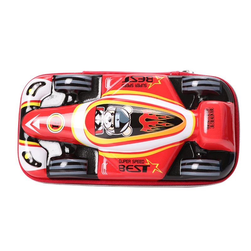 Классный школьный пенал для карандашей 3D F1 в форме гоночного автомобиля ручка сумка EVA межслойная Ручка Карандаш Чехол для мальчиков - Цвет: red