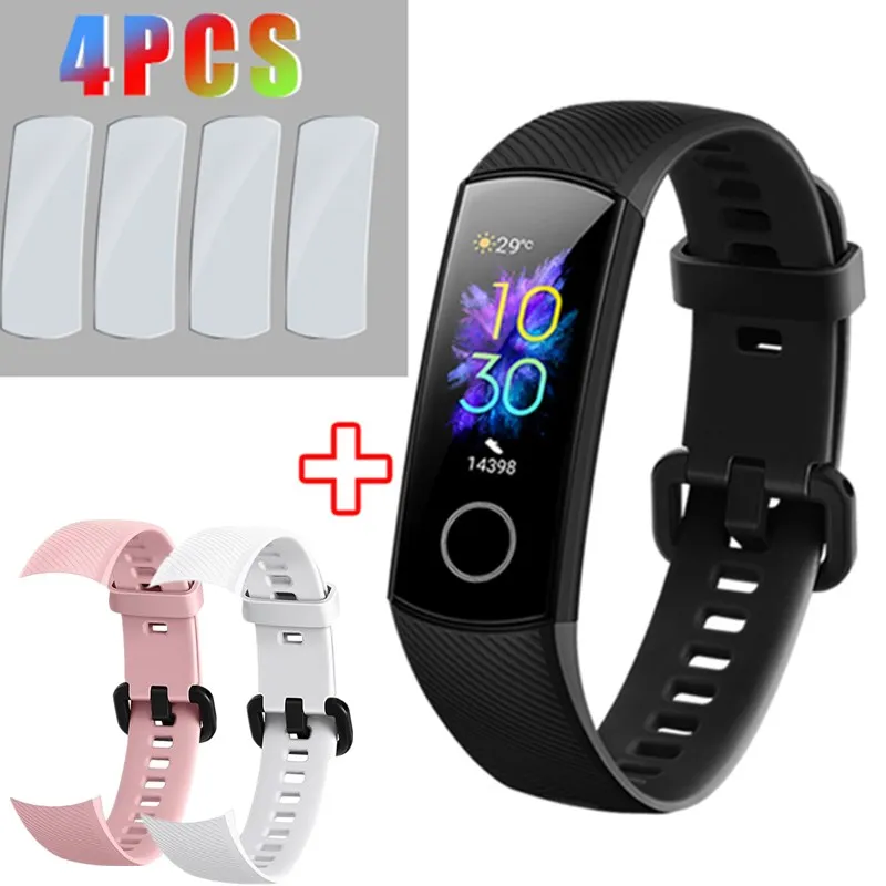 add pink white Смарт-браслет huawei Honor Band 5 с кислородом крови, сенсорный экран Amoled 0,95 дюйма, фиксирующий частоту пульса и сна, SnapBracelet - Цвет: add pink white