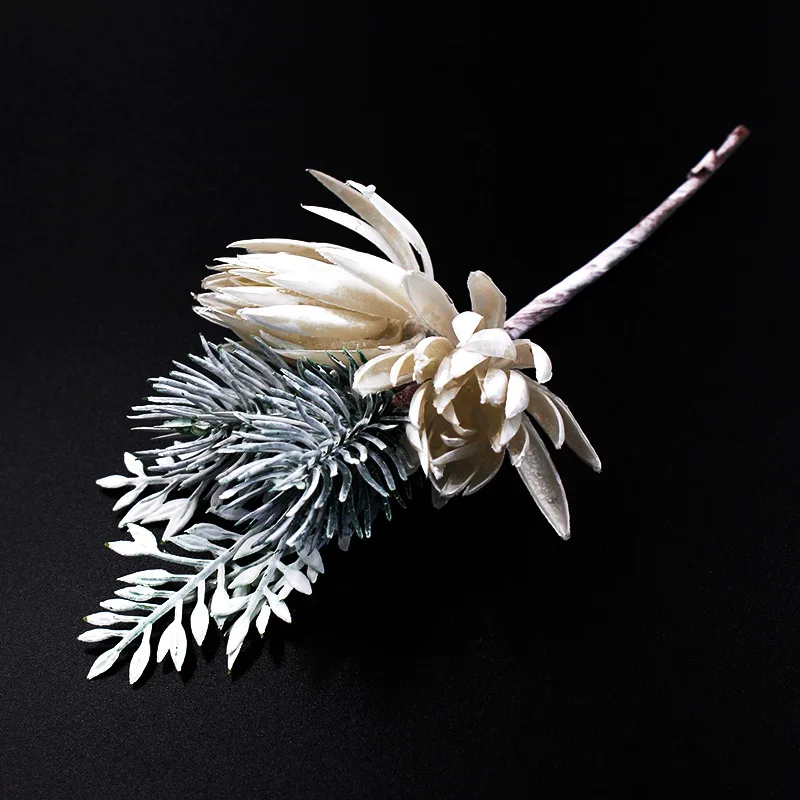 4PcsPack White And Green Artificial flower bouquet Fake plants DIY Home Furnishing decoration Wedding arrangements JH07 (2)