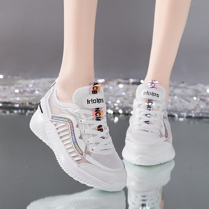 

Elevator Shoes White WOMEN'S Shoes 2019 Trendy Shoes New Style Versatile Summer Breathable Summer Casual Sports Thick Bottomed D