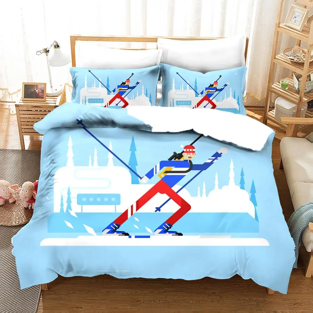 Комплект постельного белья Snow Mountain Skiers 3d одеяло с принтом комплект пододеяльника