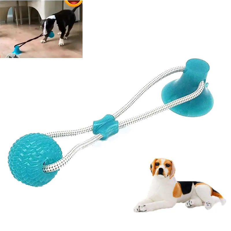 

Pet Molar Bite Dog Toys Rubber Chew Ball Cleaning Teeth Multifunction Safe Elasticity Soft Puppy Suction Cup Dog Biting Toy