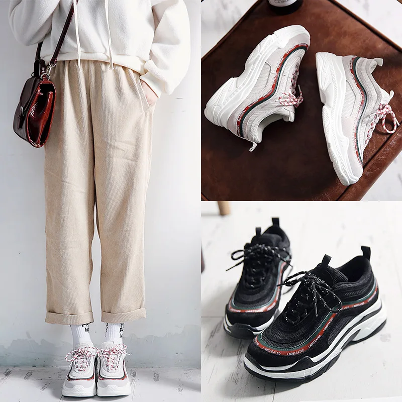 

2019 Spring New Style Korean-style Ulzzang Athletic Shoes Female Spring New Style INS Super Fire Students Platform Shoes