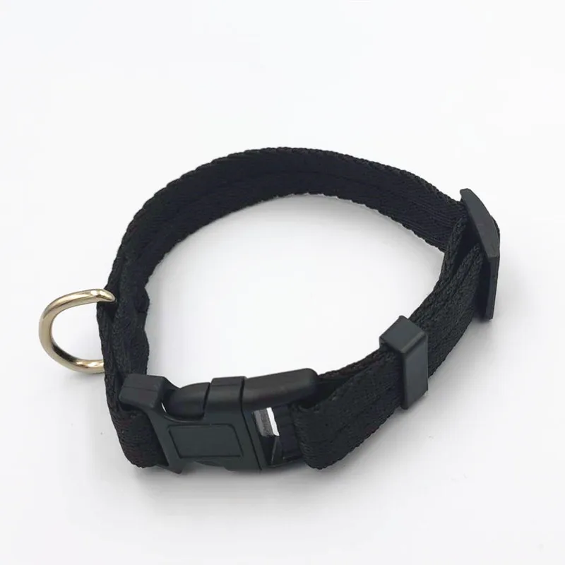 Adjustable 7 colors nylon dog collar pet collar dog cat collar pet supplies hot sale - Color: Black