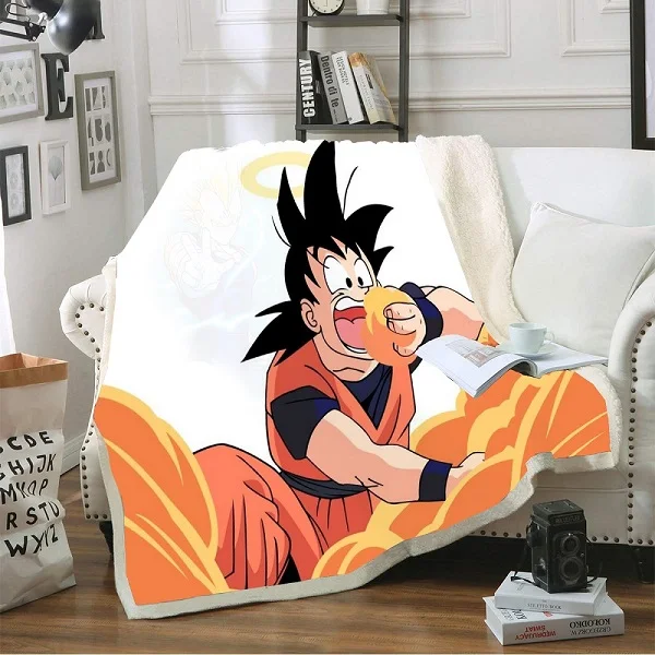 На заказ мультфильм Dragon Ball одеяло мягкое Коралловое домашнее полотенце дети Шерпа флис 3D печать мальчики девочки покрывало для кровати диван 150x200 см - Цвет: Color-6