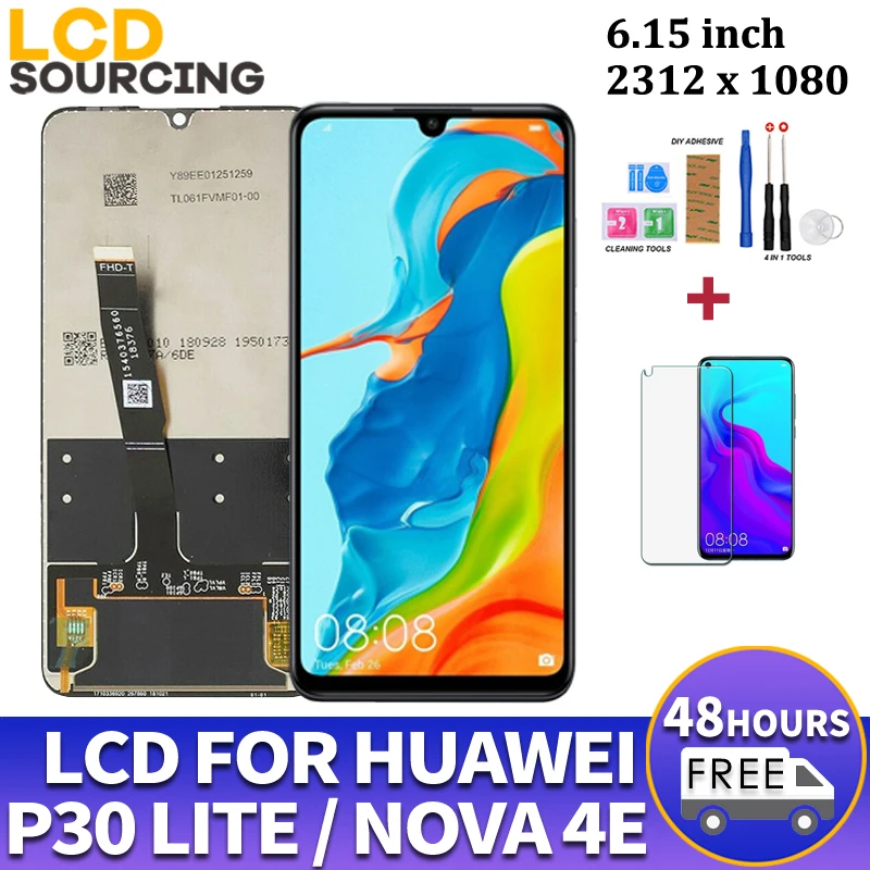 ЖК-дисплей 6 15 дюйма для Huawei P30 LITE MAR-LX1 LX2 AL01 сенсорный экран с дигитайзером в сборе