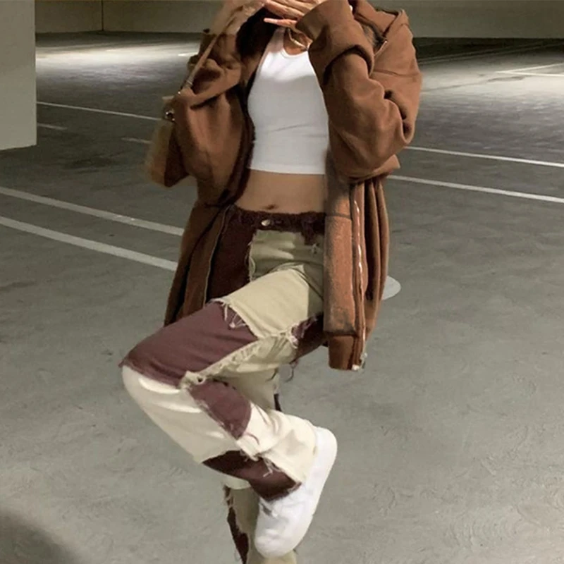 Женская толстовка с капюшоном и длинным рукавом однотонная Свободная Толстовка