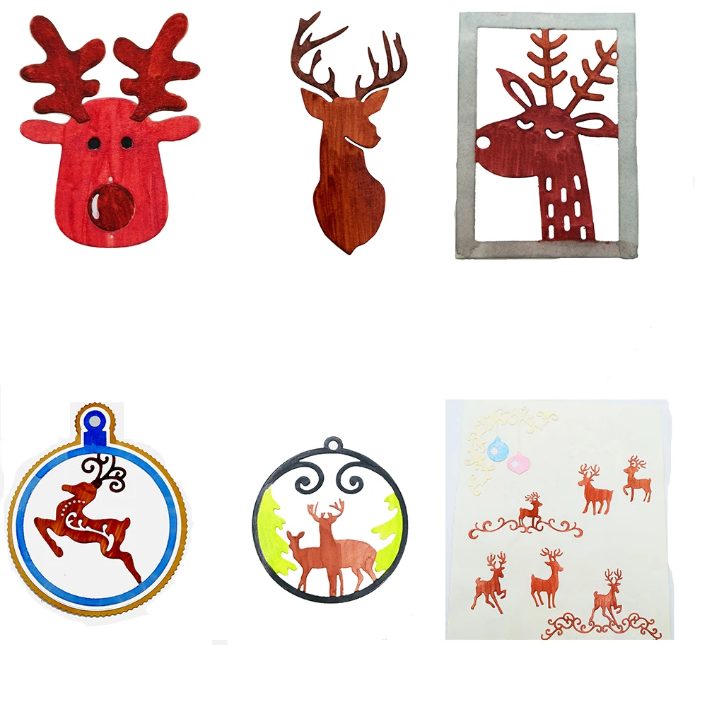 Форма для ножа в виде рождественского оленя металлическая резки набор