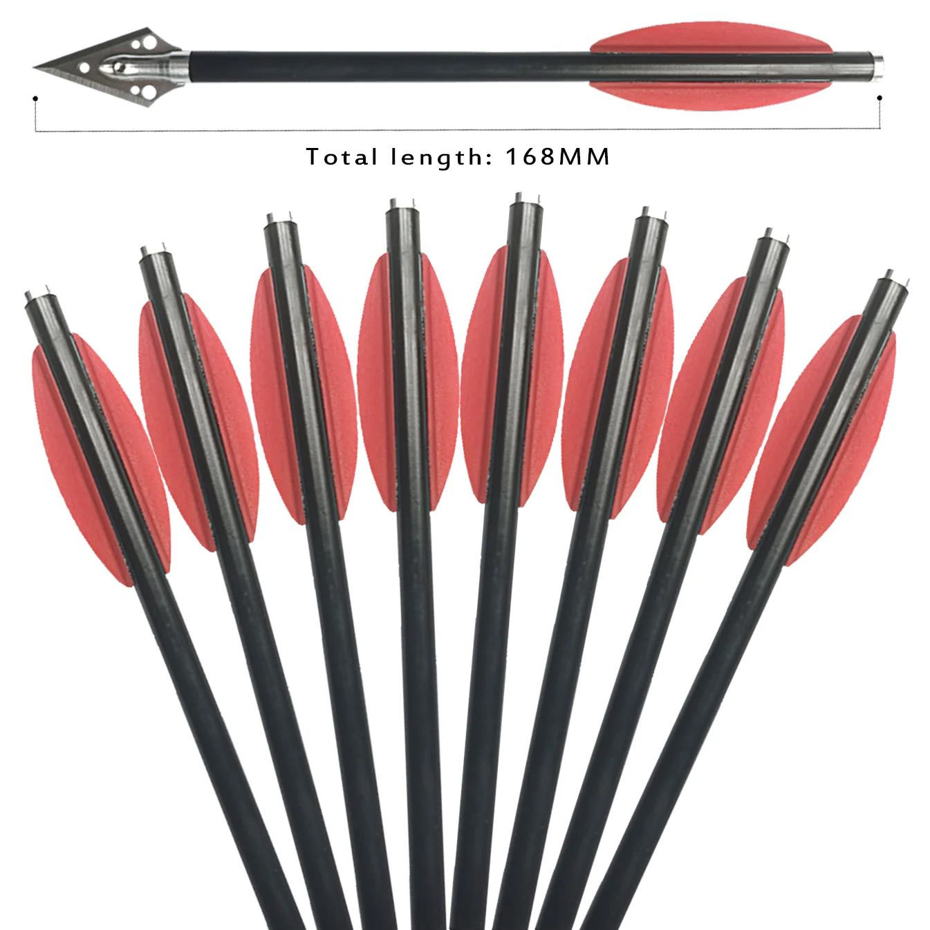 

6/12pcs168mm blade small short arrow red mixed carbon shooting arrow for crossbow hunting