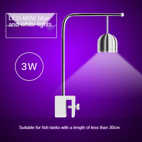 Halállat -Kiegészítők Akvárium 3 Színű Led Könnyű Lámpa Kis Haltartály Teknős Jar Akvárium -Bilincs Lámpa Tricolor Könnyű Alumínium - Image 5