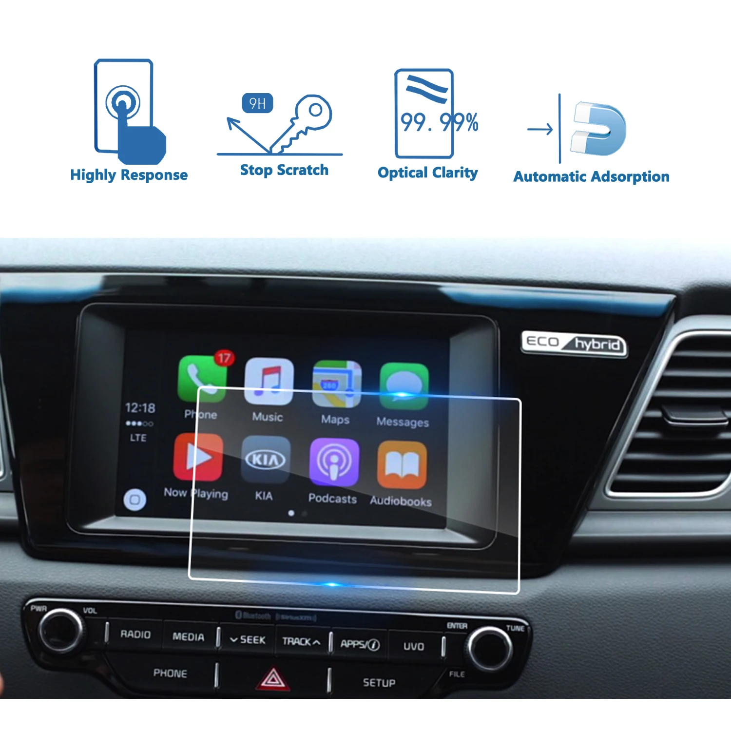 LFOTPP Автомобильный мультимедийный протектор экрана для Kia Niro автомобильная навигация с закаленным стеклом защита экрана Авто интерьерная Защитная Наклейка