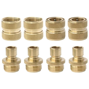 

Solid Brass Garden Hose Quick Connect Fittings 3/4-Inch Hose Connector for Hose Nozzle,Sprinkler and Faucet