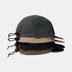 Camping Mountain Climbing Hat Solid Color Drawstring Duck Tongue Hat Street Couple Men's and Women's Fishing Baseball Cap Hats