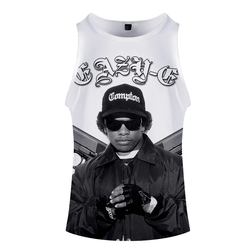 Майка для мужчин гангста рэп Eazy E Летняя Повседневная Хип Хоп без рукавов принт Свободная майка фитнес жилет рукава Мужские майки