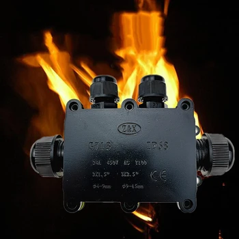 

New Arrival Outdoor 4-hole cable Waterproof box Dust-proof sunscreen terminal box IP68 four-way waterproof Junction Box