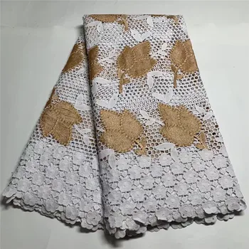 

Latest African Cotton Lace Fabric 2019 High Quality Nigerian French Pure Cotton Embroidery Swiss voile Lace Fabrics 5Yards