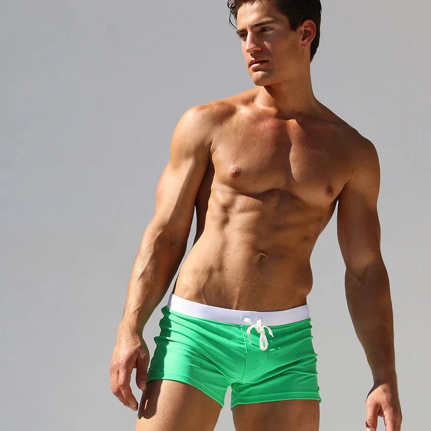 Мужской сексуальный купальник для плавания, мужские плавки, мужские плавки, пляжные шорты, SA-8 - Цвет: green