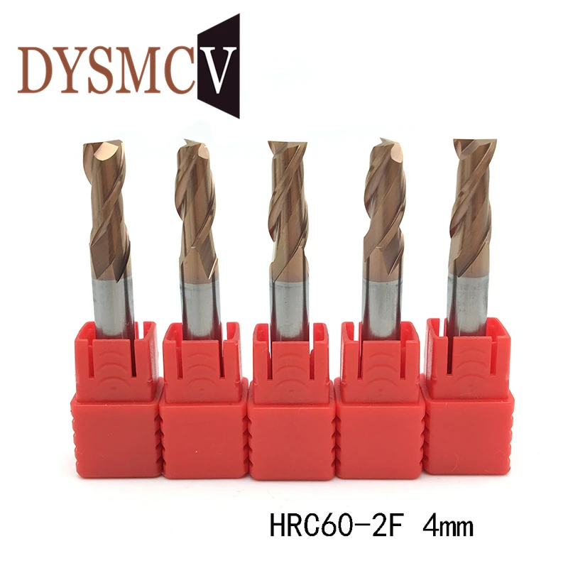 

2PCS HRC60 2Flute 4mm Solid Carbide Endmill D4x50L D4x75L D4x100L Standard Length Side milling Slotting Profiling carbide cutter