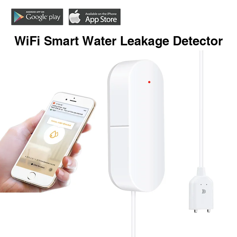 Goede Wofea wifi Waterlekkage sensor App Kennisgeving batterij Operated Home Security water detector tuya tap Lopen smart