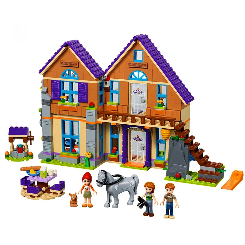 

LARI 11204 724Pcs Princess Girl Friends Mia's House Horse Model Building Blocks Brick Compatible 41369 Toys For Children