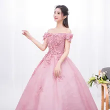 Розовые цветы Бальные платья бальное платье Тюль Длина до пола Vestidos De 15 Anos длинное винтажное платье на выпускной для принцессы