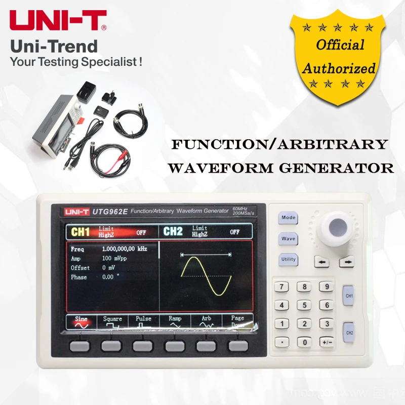 UNI-T UTG962E/932E Function/Arbitrary Waveform Generator; dual-channel mini signal source