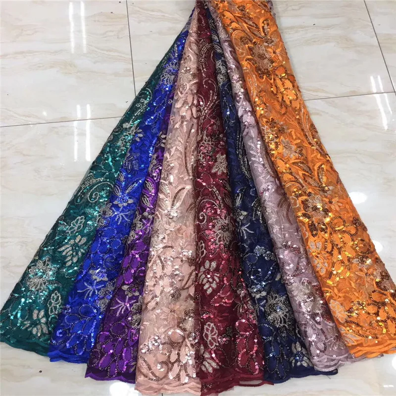 2020 New Design green With 3d Sequins African French Velvet Lace Fabric High Quality Nigerian For Garment | Дом и сад