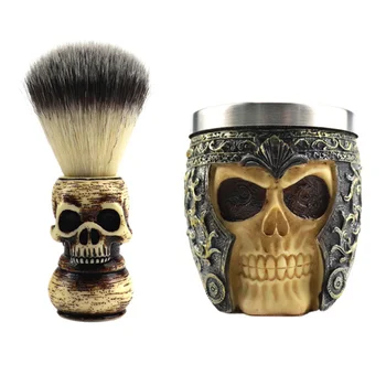 

1Pc Male Beard Brush Skull Head Pattern Shaving Brushes Durable Beard Brush