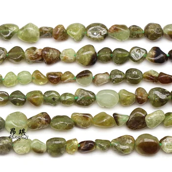 

4-7mm Natura Green Garnet Gem Stone Beads Irregular Shape Gravel Beads For DIY Necklace Bracelet Fashion Jewelry Making 15''