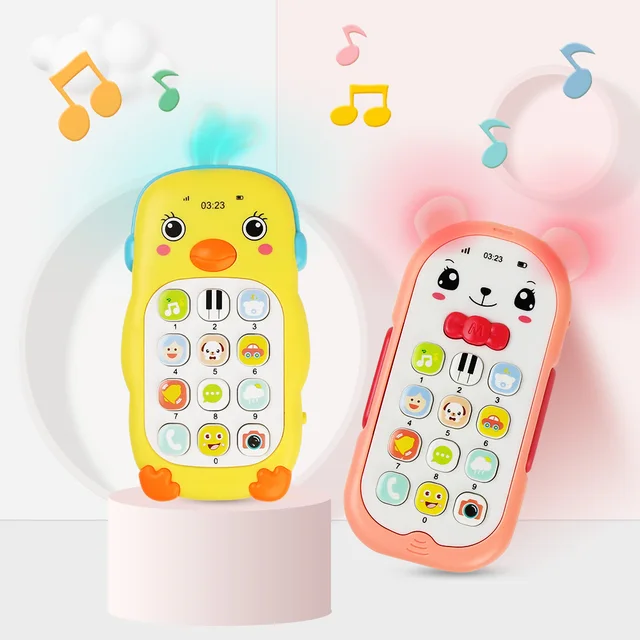 5 Styles Musical Mobile Phone Cartoon Teether Phone Sound Light Telephone Electronic Toy Eucational Learning Toys Baby Gifts 1