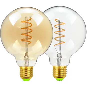 

TIANFAN Led Bulbs Vintage Bulb Spiral Led Filemanent 4W Dimmable 110V 220V Decorative Edison Bulb G95 Gold Clear Warmth Glow