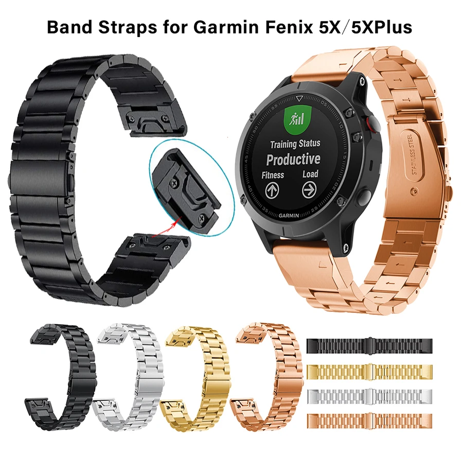 Ремешок для часов Garmin Fenix 5X5 5S 3 3HR S60 gps браслет из нержавеющей стали ремешок 22 мм 26