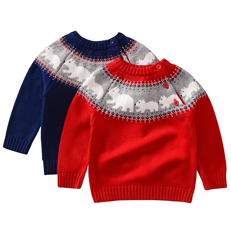 

Christmas Baby Boys Girls Sweaters Winter 2019 Toddler Baby Clothes With Deer Kids Christmas Sweater Embroidery Pull Fille Tops