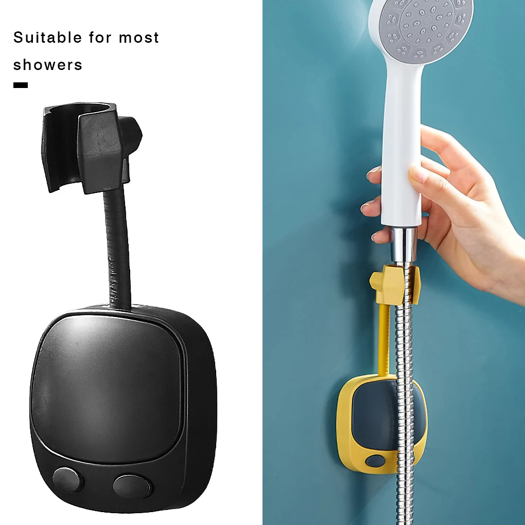 

360Â° Rotation Shower Head Holder Bathroom Bracket Adjustable ShowerHead Fixed Base Punch-Free Universal Sticky Wall Mounted 1pcs