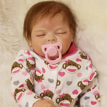 

Reborn Sleeping Girl Doll Handmade Soft Alive Baby 22" Silicone Vinyl Gift 55cm Baby Girl Toys
