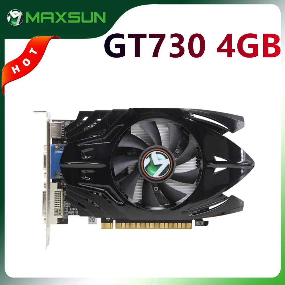 Видеокарта MAXSUN NVIDIA GT 730 4 Гб GDDR3 HDMI VGA DVI 64 бит | Компьютеры и офис
