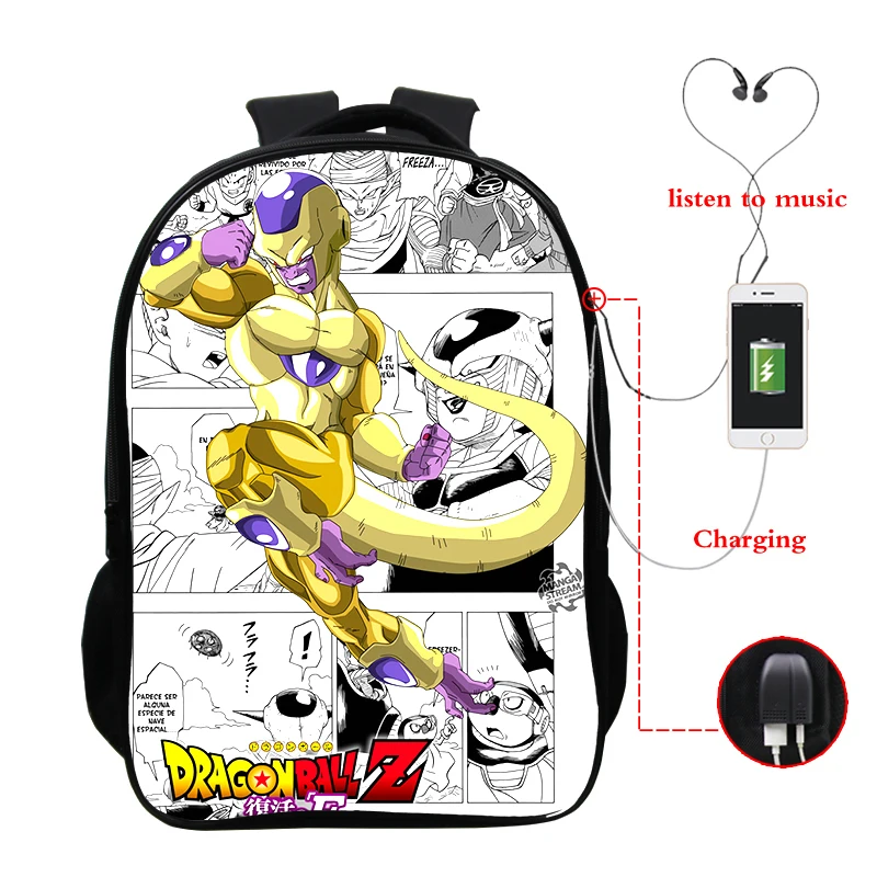 F25 USB зарядка мочилы Жемчуг дракона Супер Saiyan Dragon ball Z рюкзак аниме Гофу сумка для ноутбука школьный рюкзак для книг рюкзак для наушников - Цвет: F25