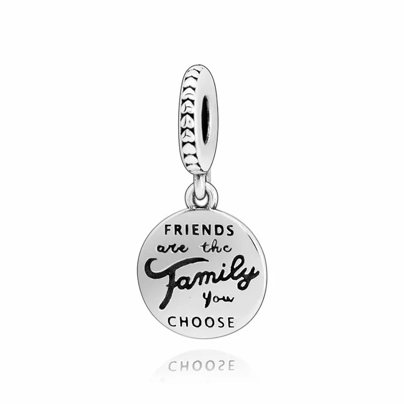 

2019 New Arrival 925 Sterling Silver Beads, Friends Are Family Pendant Charms fit Original European Bracelets Women DIY Jewelry