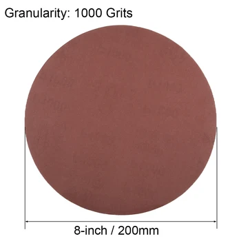 

uxcell 8-inch Hook and Loop Sanding Discs, 1000-Grits Aluminum Oxide Flocking Sandpaper for Random Orbital Sander 5pcs