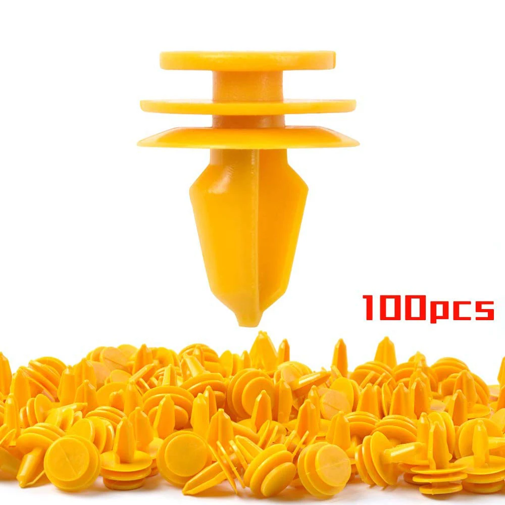 OGE 100PCS Door Panel Clips 10mm Nylon Trim Retainers for Commander 09-10 Jeep Grand Cherokee 04-10 Push Type Rivet Fastener