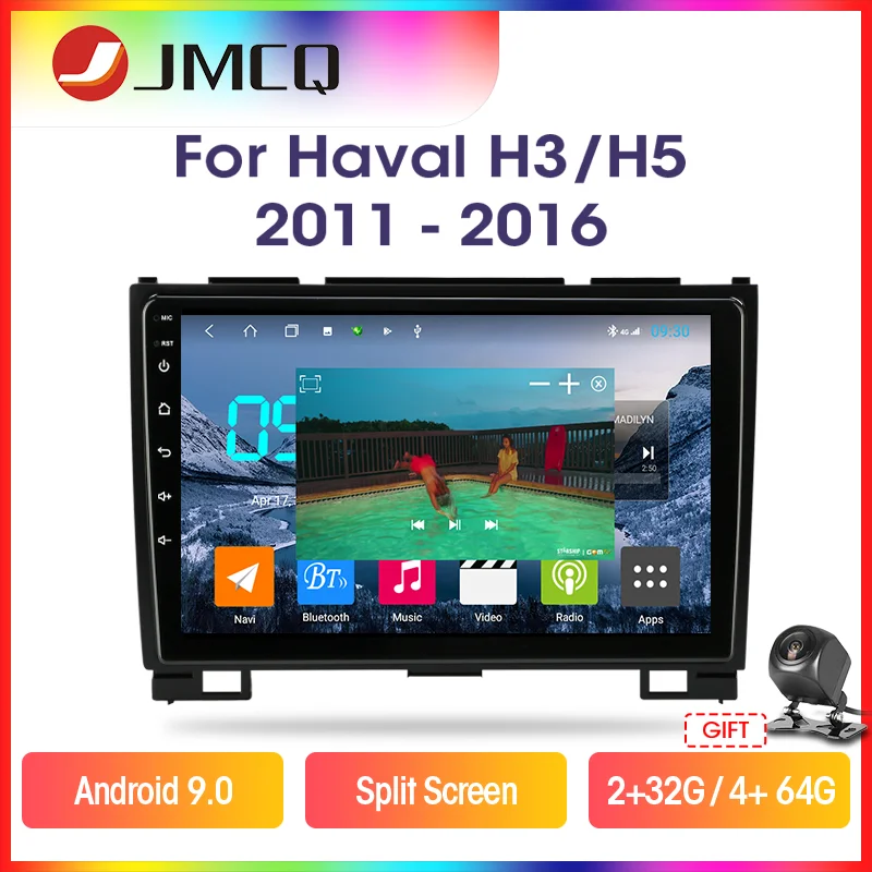 

JMCQ For Great Wall Hover H5 H3 2011-2016 RDS DSP Car Radio Multimidia Android 9.0 Video 2din 4G+64G GPS Navigaion Split Screen