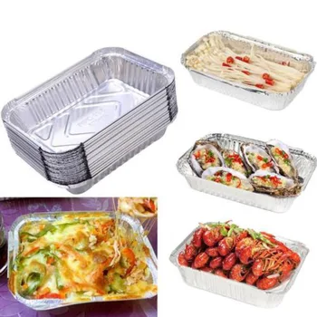 

570ml Disposable BBQ Drip Pan Tray Aluminum Foil Tin Liners for Grease Catch Pans Replacement Liner Trays Without Cover