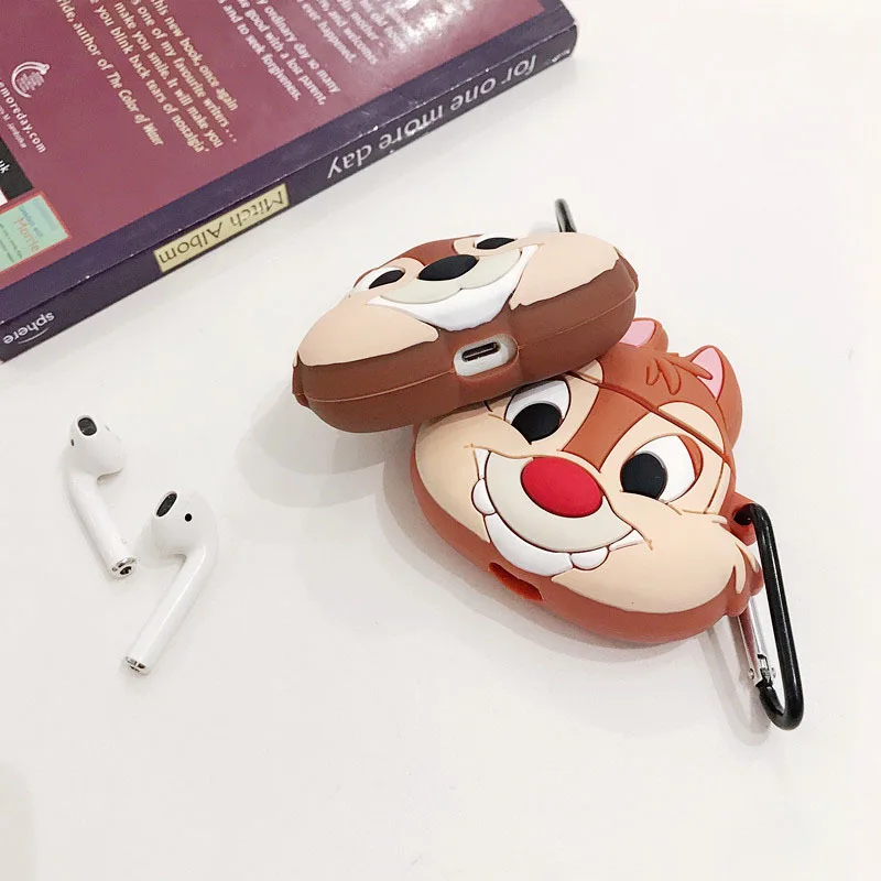 Для AirPod 2 Чехол 3D белка мультфильм мягкий силиконовый беспроводной Bluetooth кожухи головных телефонов для Apple Airpods чехол милый чехол Funda
