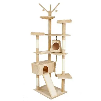 

Cat's Scratch Posts sisal Big Cat Tree Tower Condo Furniture Scratch Post Jumping Toy with Ladder for Kittens Pet House Play C05