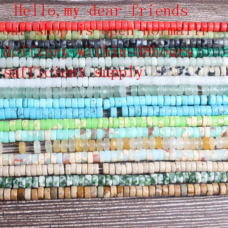 

Lan Li fashion Jewelry 2x4mm multicolor natural stones Spacer beads DIY woman bracelet necklace ear stud and accessories