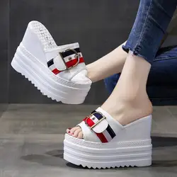 2024 Women Bottom Wedge Slippers Summer Fashion With All-Match Sexy Thick Soled Sandals Shoes Women Flip Flops Slipper Female